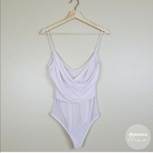 Zara • NWOT Blush Sheer Bodysuit L